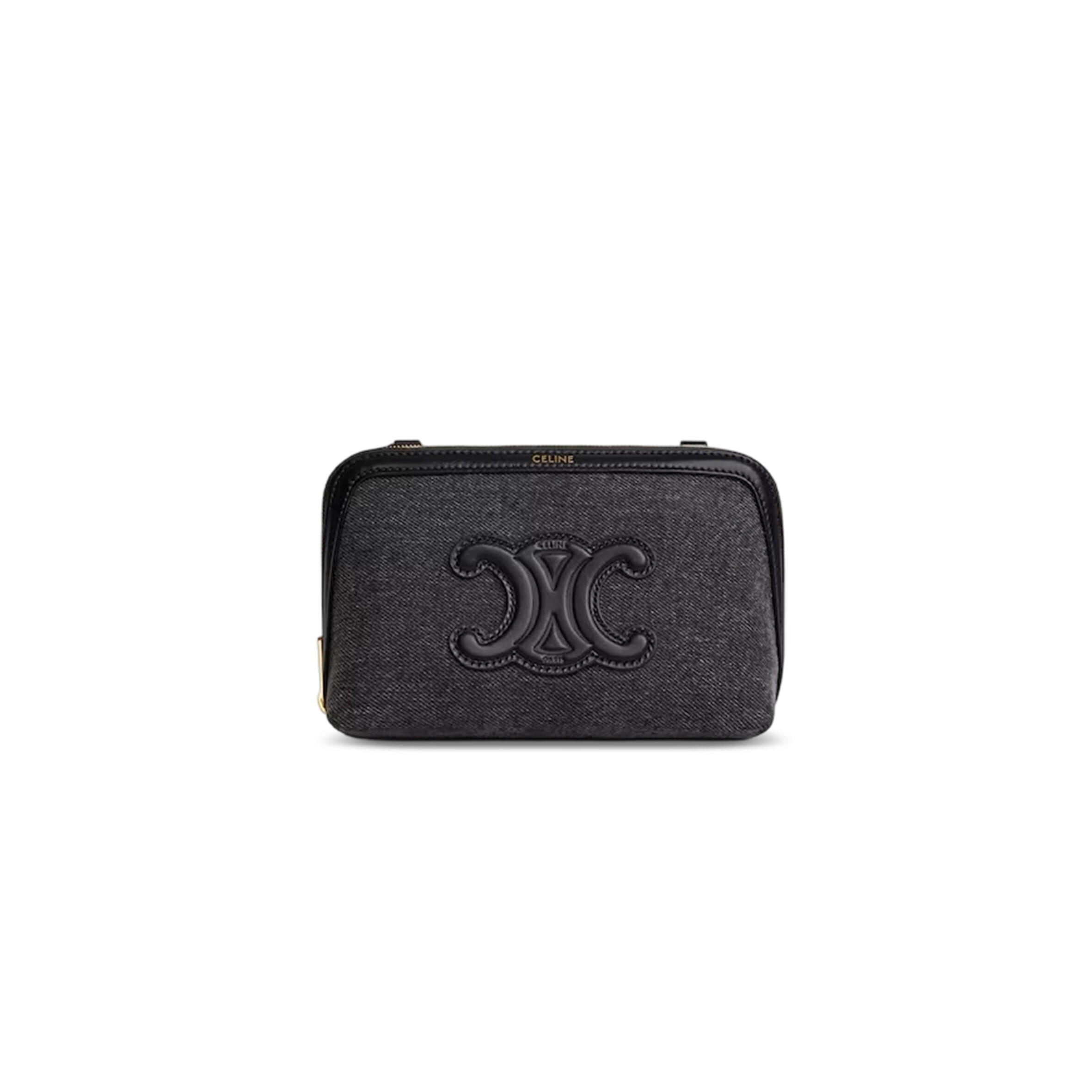 CELINE CLUTCH ON CHAIN CUIR TRIOMPHE (16.5*11*8cm)